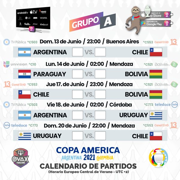 Uruguay Vs Chile En Vivo Copa America 2021 Calendario Pdf Gratis Encuentros Y Estadios